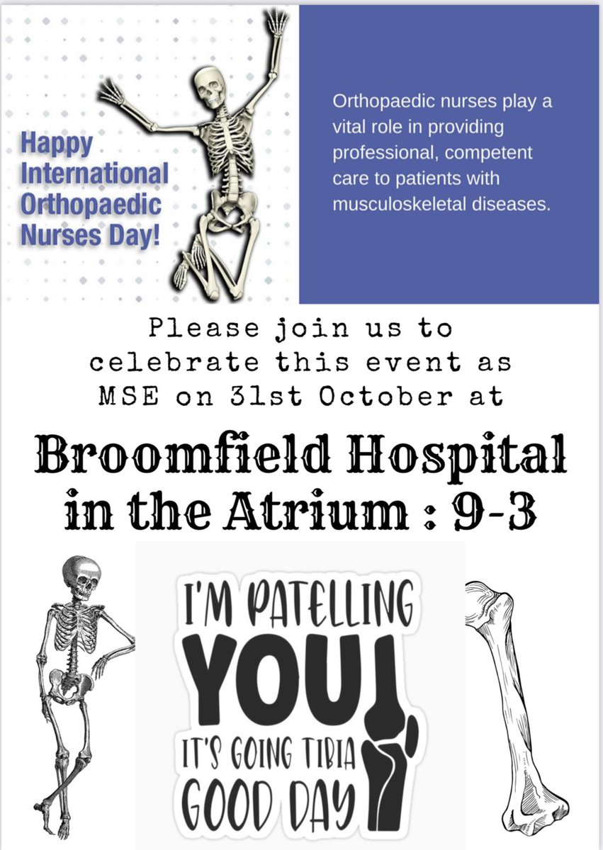 PrabhaGuske's tweet photo. Celebrating International Orthopaedic Nurses day today . Proud of team Ortho . Join us to celebrate this event at MSE on 31st October at Broomfield Hospital @kellyMcgovern21 @Mel_Chambers76 @MSEHospitals @DianeSarkar @Pranai_B @HelenGille @essex_knee https://t.co/iucAZ0eeJj