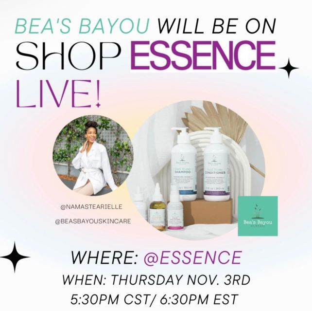 See you next week <a href="/Essence/">ESSENCE</a>! #shopessencelive #essencemagazine <a href="/beasbayouskin/">Bea's Bayou Skincare</a>