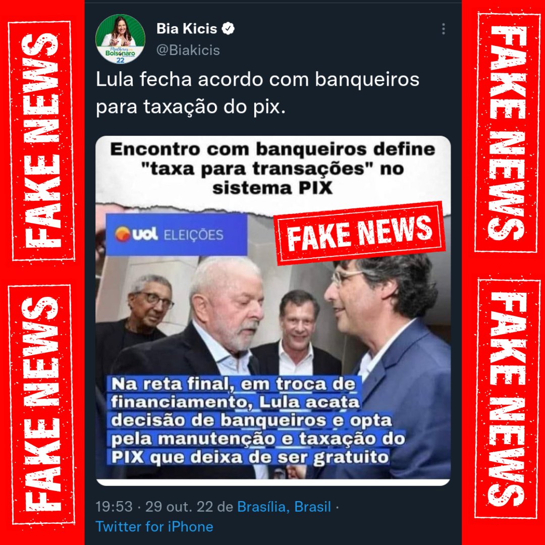 desmentindobozo's tweet photo. Essa fake news que a Bia Kicis tá espalhando agora no seu perfil do Twitter é criminosa! Tudo nela é mentira. Já coloquei a tarja identificado caso queiram espalhar... https://t.co/vaL5Y0Gnjy