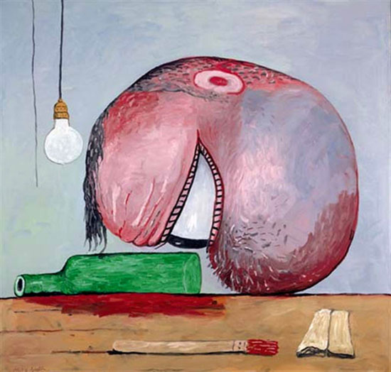 Head and Bottle, 1975 #philipguston #guston wikiart.org/en/philip-gust…