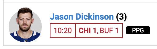 Jason Dickinson redemption tour continues. On the power play, no less