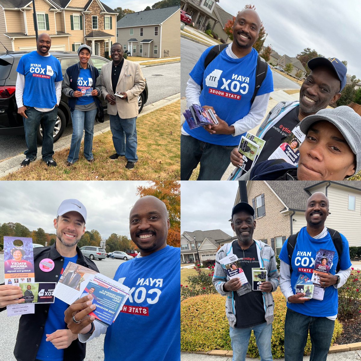 Most of today’s canvassing crew. We did 4 shifts with different volunteers. We forgot to get a picture with Shantel. I’m tired boss. Today was all gas and no brakes. I think we may have hit close to 800 houses today.