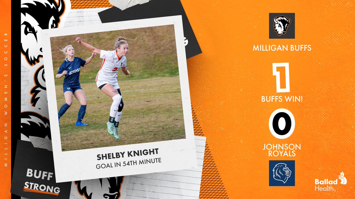 Milligan University Athletics (@milliganbuffs) on Twitter photo ⚽Buffs WIN!!!
Shelby Knight's second half header delivered Women's Soccer to a 1-0 homecoming win and a spot in the <a href="/AACsports/">AAC Sports</a> Tournament! #BuffStrong🦬
📝ow.ly/QQki50LoVKm ⚽Buffs WIN!!!
Shelby Knight's second half header delivered Women's Soccer to a 1-0 homecoming win and a spot in the <a href="/AACsports/">AAC Sports</a> Tournament! #BuffStrong🦬
📝ow.ly/QQki50LoVKm