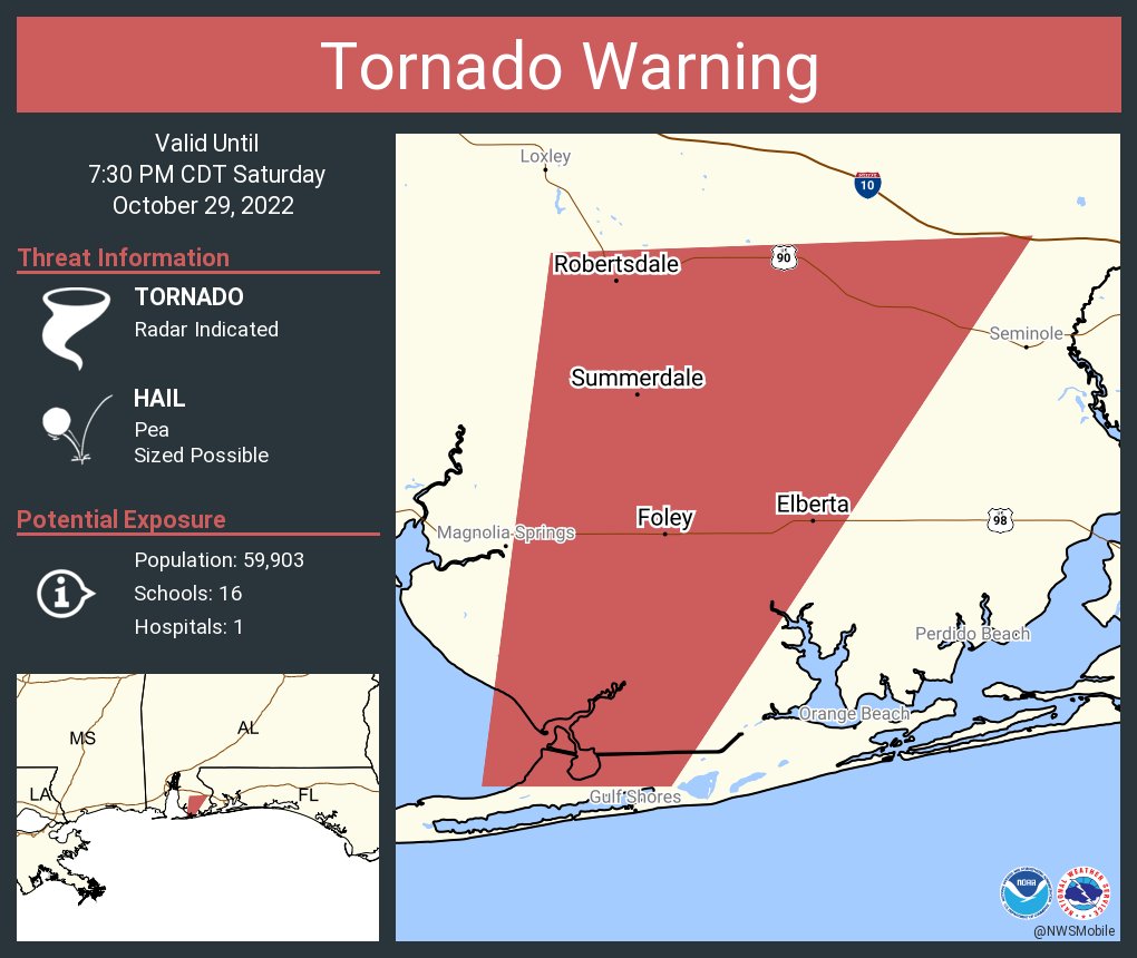 NWS Tornado on Twitter "Tornado Warning including Foley AL