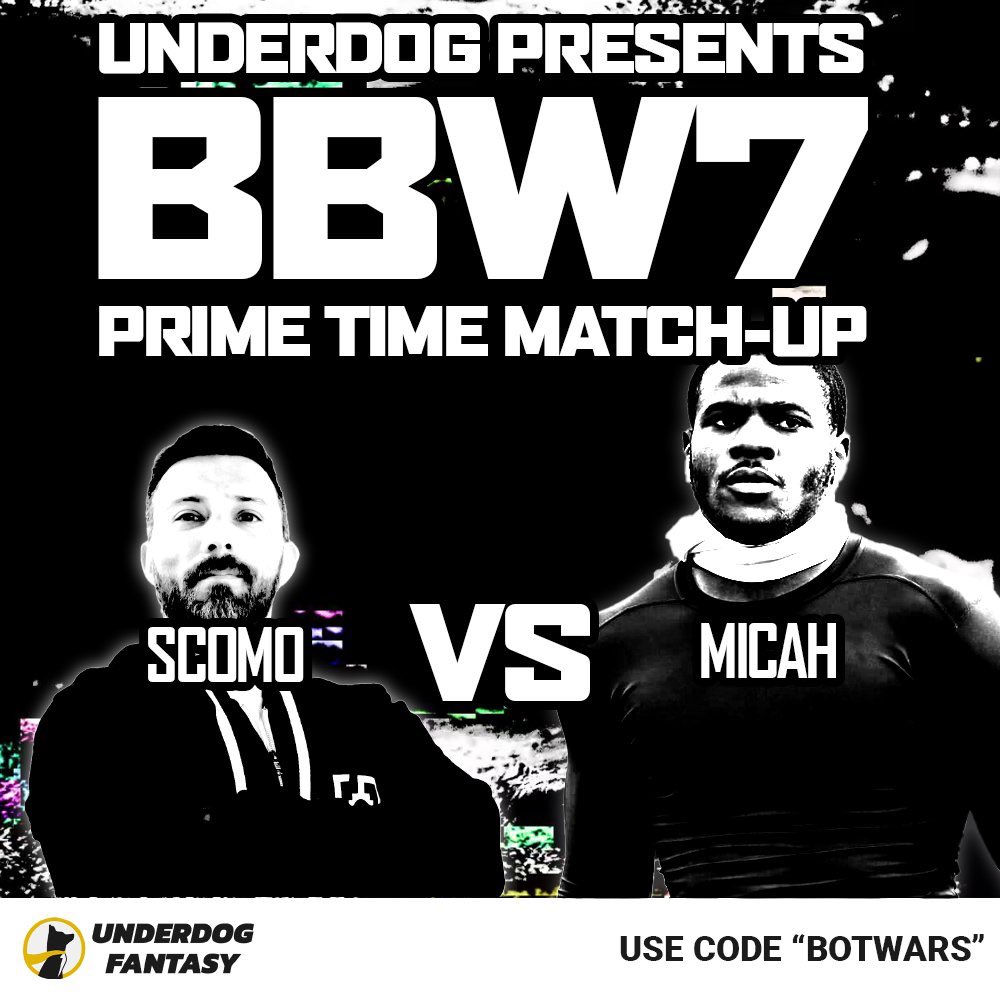 You tuning in? @Scomo843 vs @MicahhParsons11 Boss Bot Wars Official line: Micah -10.5