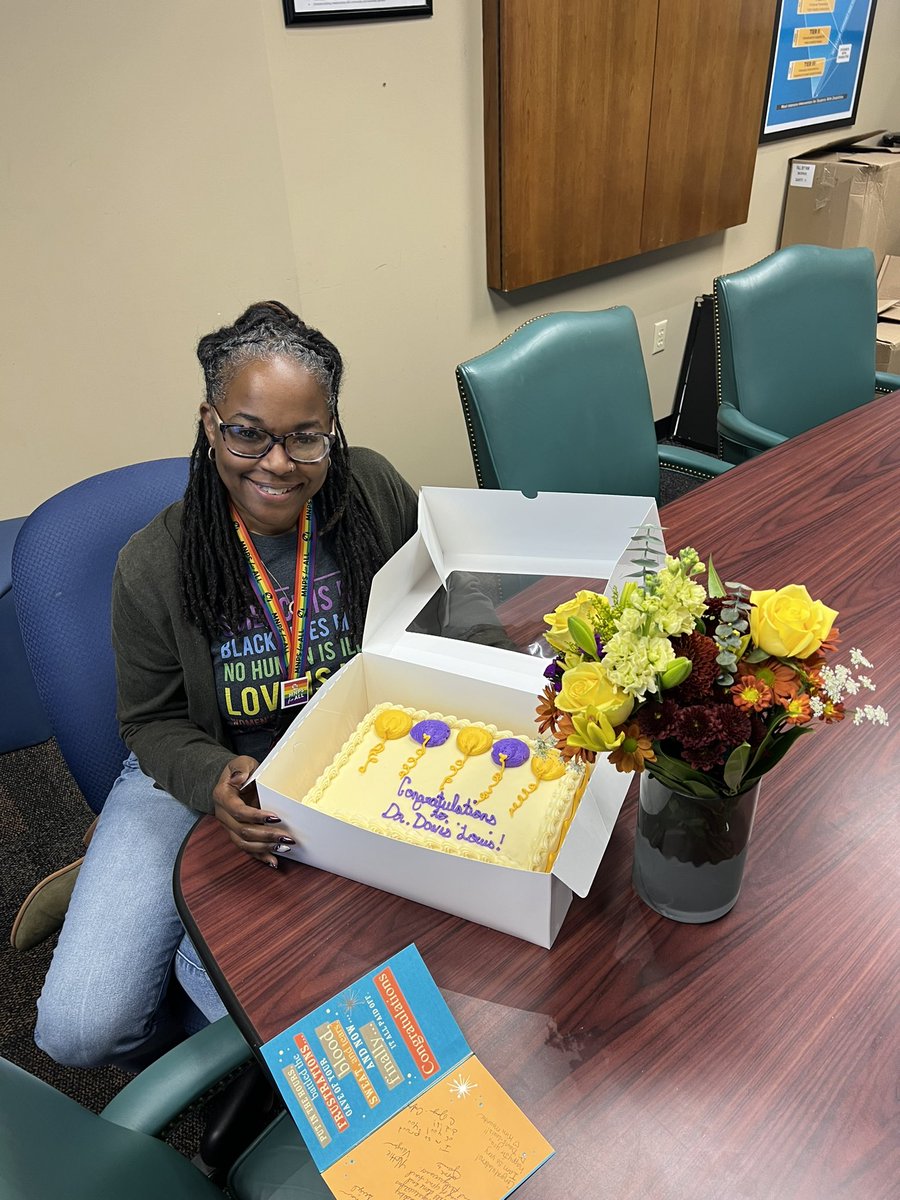 JFKennedyMNPS's tweet photo. Congratulations are in order! Our fearless leader, @PrincipalSDL successfully defended her Dissertation! 

Doctor Davis-Louis! https://t.co/OnzFHGqx55