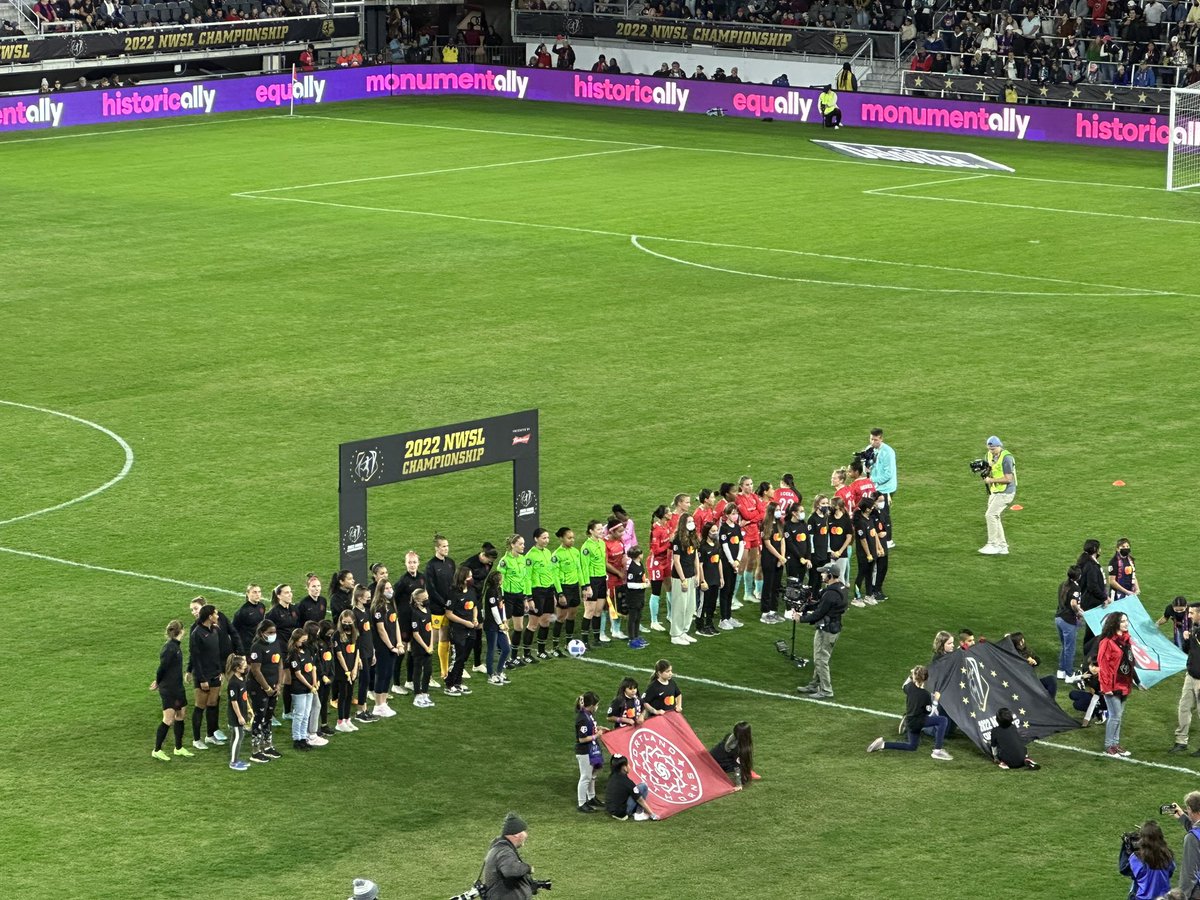 Starting lineups on the field. Almost time to go!!!