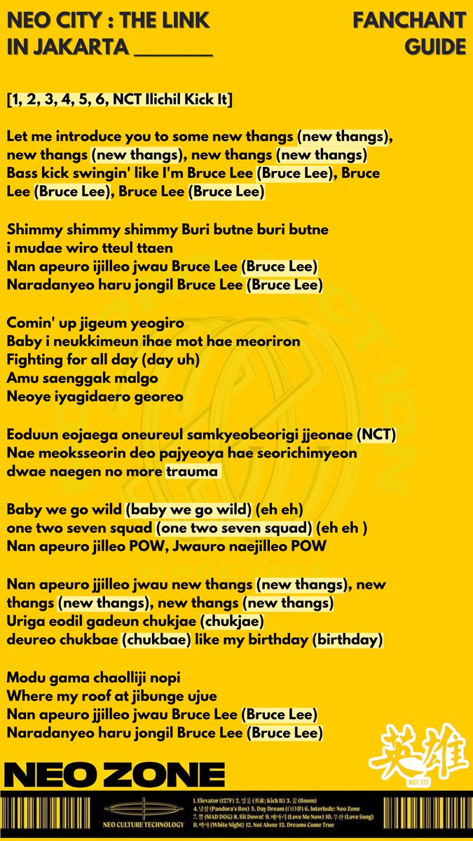 nctprojectidn's tweet photo. [FANCHANT GUIDE NCT 127 THE LINK in JAKARTA by @nctprojectidn]

Sijeuni🌱 Sudah hafal fanchant KICK IT buat The Link in JKT belum? yuk hafalin Fanchant Guide yang kami buat ini😌

Kita fanchant bareng yang kenceng ya pas The Link in Jakarta nanti🔥

#nctprojectidn #NCT127 #Kpop https://t.co/22H9ksMFGq
