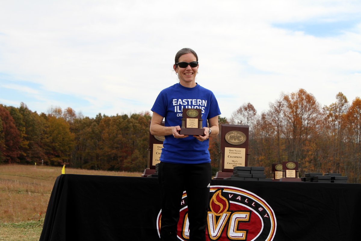 EIU_Panthers's tweet photo. Congrats to @EIU_XC head coach Erin Howarth who swept both the men's and women's @OVCSports Coach of the Year honors today

EIU men won third straight OVC title, 10th overall
EIU women won third OVC championship

Second time EIU has swept, OVC crowns joining 2001 squads 💪🏆 https://t.co/xIr3EyzoV3