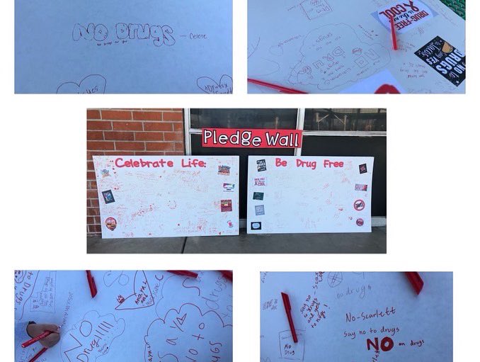 CA Elementary celebrated Red Ribbon week and embraced this year’s theme: Celebrate Life: Live Drug Free!  We ended our week with a door decorating contest and Pledge Wall! Visit our instagram <a href="/calibears1/">California El.</a> to enjoy more photos! #proudtobehlpusd #RedRibbonWeek