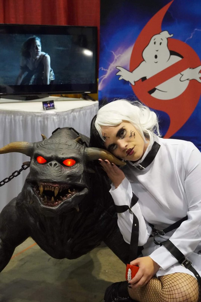 ABComicsUnited's tweet photo. Halloween is coming! Here's our character Doll Face cuddling with her new pet Zull, The Terror Dog. Check out Doll Face's first appearance videos by clicking on this link: https://t.co/tL4Lx0w2UV. Watch it if you DARE! #zull #theterrordog #Ghostbusters #model #makeup #followus https://t.co/36LaXurMYs