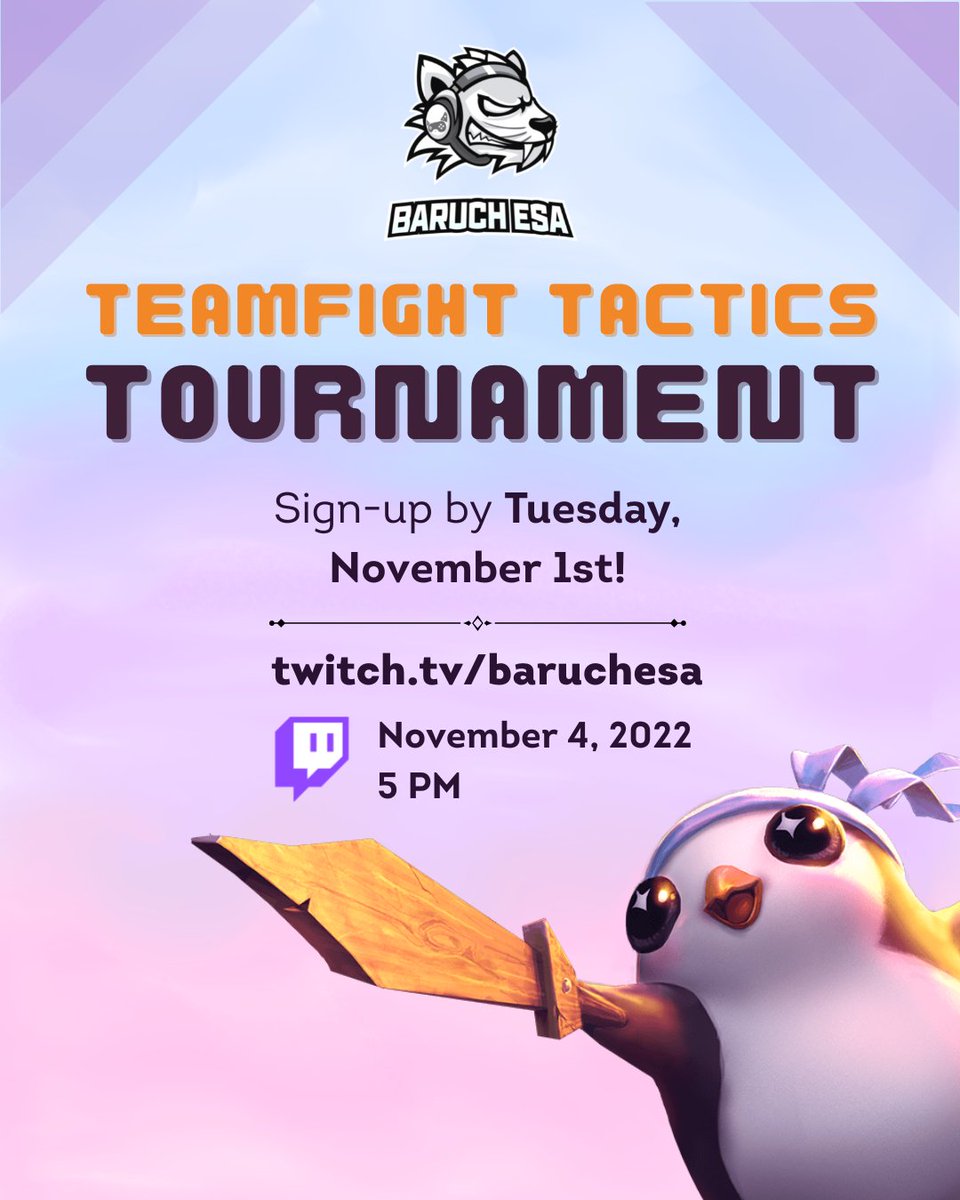 TFT Tournament for this upcoming Tuesday, only 2 spots left!