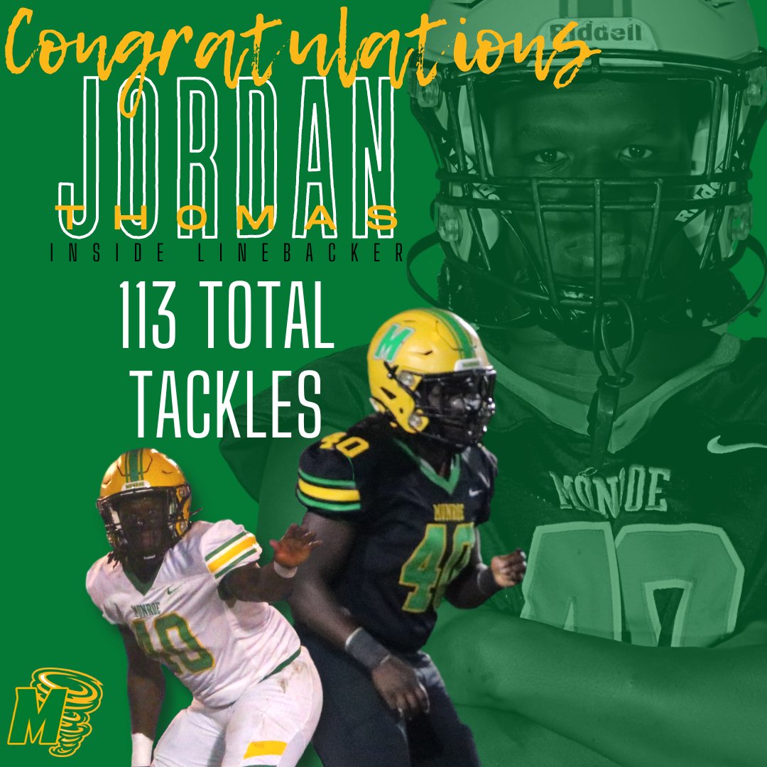 Congrats to Jordan Thomas on finishing his Junior season with
 1️⃣1️⃣3️⃣tackles. 👏🏿🌪️💪🏿#ALLIN #ACT