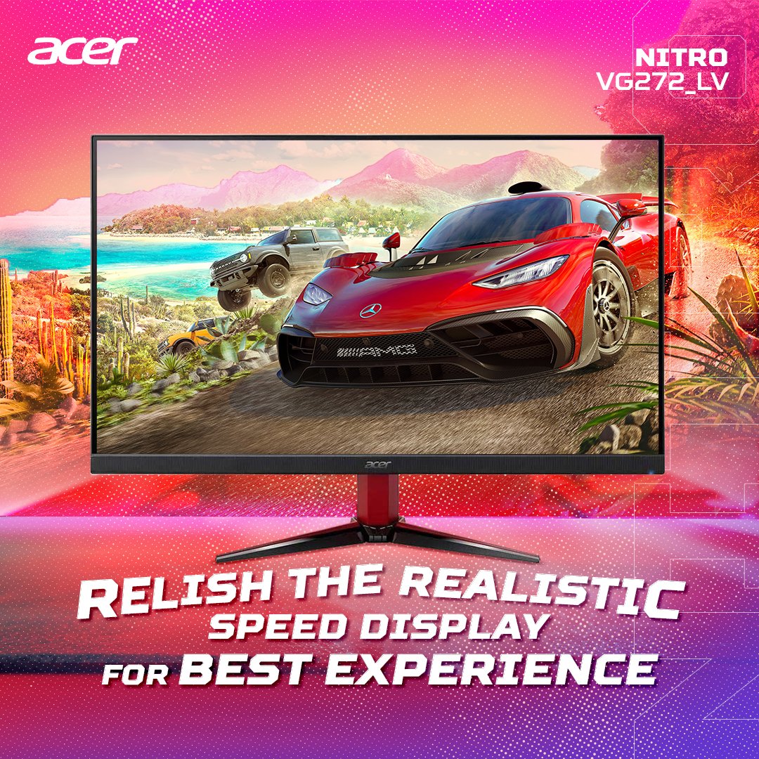 acerID's tweet photo. Nikmati kecepatan yang nyata dan tampilan lebih cerah dalam bermain game Forza Horizon 5 dengan monitor Nitro VG272_LV! Monitor ini juga dilengkapi dengan:

#AcerID #MonitorNitro #MonitorGaming #AccidentalDamageProtection #NitroVG272_LV https://t.co/Vtg9CBfn8s