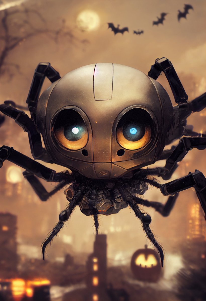 Cuby_con's tweet photo. Halloween Robot Spider!

#spider #arachnid #spiderman #halloween #halloween2022 #pumpkin #mecha #robot #nft #cubycon #cute #adorable https://t.co/5VAMNTeRIe