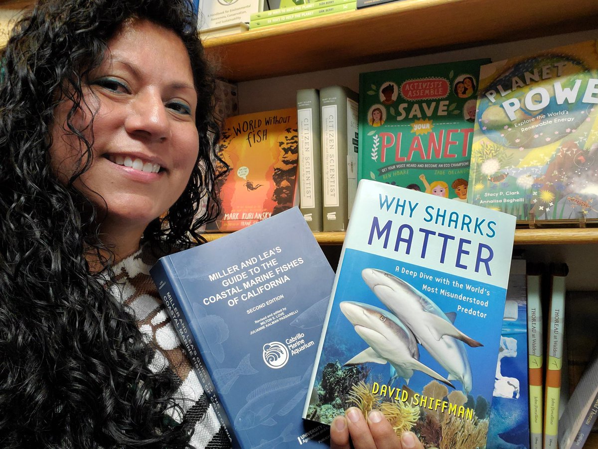 foxloveslizards's tweet photo. I left Cabrillo Marine Aquarium's  #SeaScare with a hand-crafted "glo squid" and 2 books. Was grabbing a copy of the CA coastal fish guide my friend Julie revised, and 2 shelves down was #WhySharksMatter. I guess I'm late to the party showing off my purchase https://t.co/OisUcpjyWq