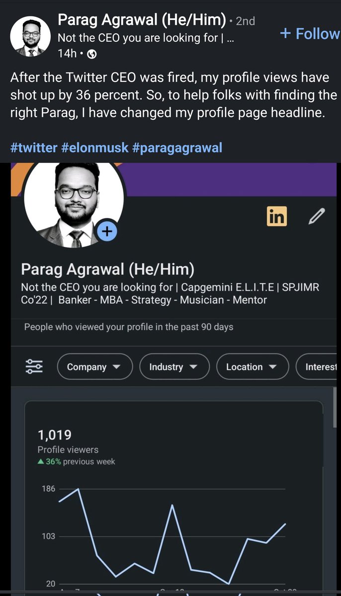 Internet is a funny place 🤣

#TwitterTakeover #ELONMUSK #ParagAgrawal