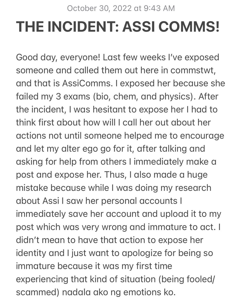 JoshTheClient_'s tweet photo. Good day, everyone! Here’s my statement regarding the incident with @AssiAnswers 

 📌I just want to pinpoint that Assi is not a scammer.

Thank you and the case is now close https://t.co/Mm9szVckma