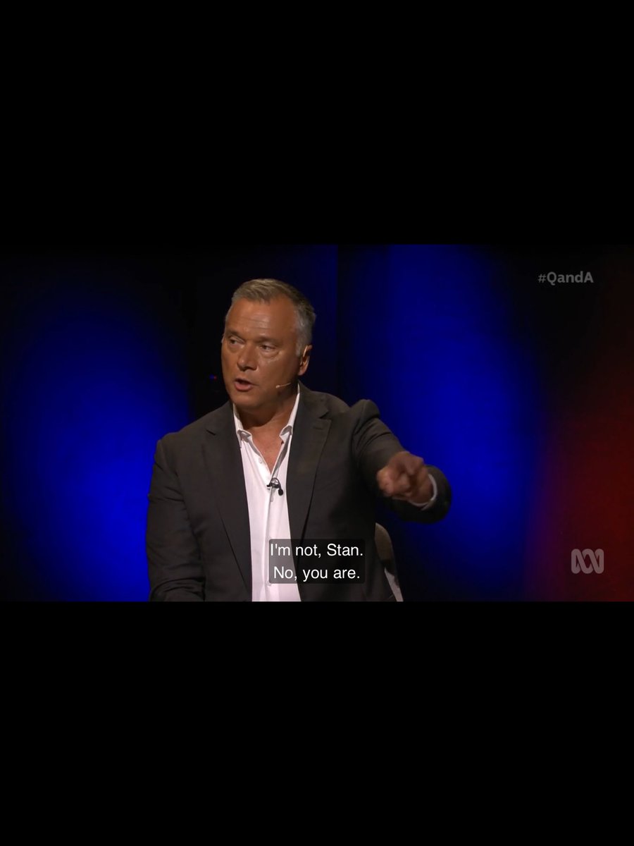 @MediaAnalystOz & having just watched a bit on iView,am gobsmacked at how #StanGrant quickly turned the Bridging Visa/RefugeeStatus debate around2attack @SenKatyG . Katy was correct when she objected 2his accusation that she had talked ‘past the audience member. #QandA  @abcnews @AustralianLabor