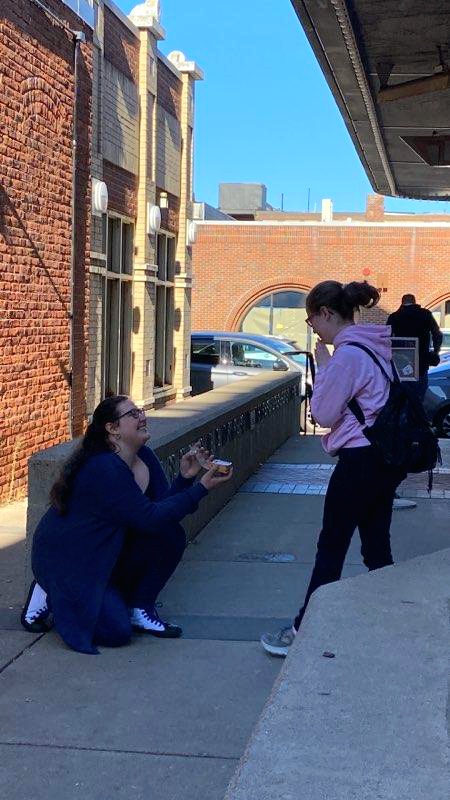 TroylerKlaine93's tweet photo. So today I proposed back to my Fiancé, in the town & place where we first met. #TLOS6 2017 Booktour.
I love you so much @LilLizzie94 . Thank You @chriscolfer for unknowingly helping bring us together. I'll let you know when we get the engagement photos back just like you asked. https://t.co/VQOq2bDqGu