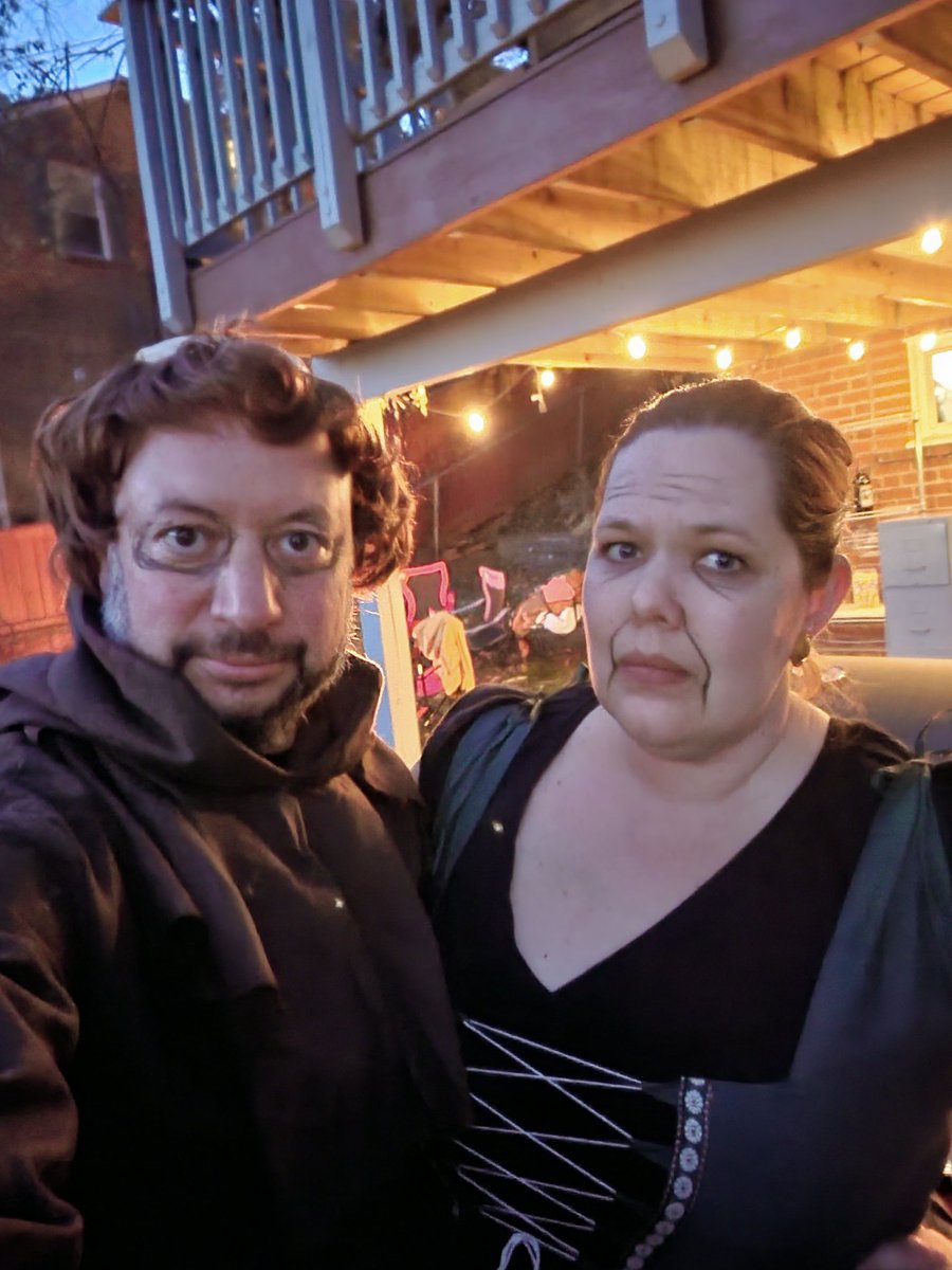 We hosted an outdoor viewing of THE SIXTH SENSE and <a href="/lizlaribee/">Liz Laribee</a> and I dressed as how we'll eventually die: embarrassed to death at a Renaissance Festival.