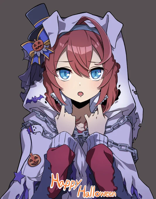 もうすぐハロウィンなので去年描いたハロウィンブルボン再掲 