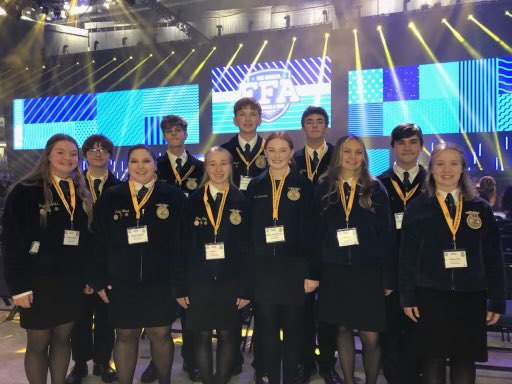 TyroneEagleEye's tweet photo. The Tyrone Area FFA Chapter is having another great showing at FFA Nationals. 

Congratulations to Dylan Ewing, 7th place, and Emma Bartel, 10th place, for their AgriScience projects. 

The Tyrone FFA chapter also received the 3-Star chapter ranking! #TyroneProud https://t.co/0Zq2PUrK85