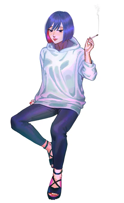 SKIMAにて以前描いたイラストをご好評いただき同一キャラの全身イラストをご依頼頂きました ありがとうございました～!#SKIMA #Commission  