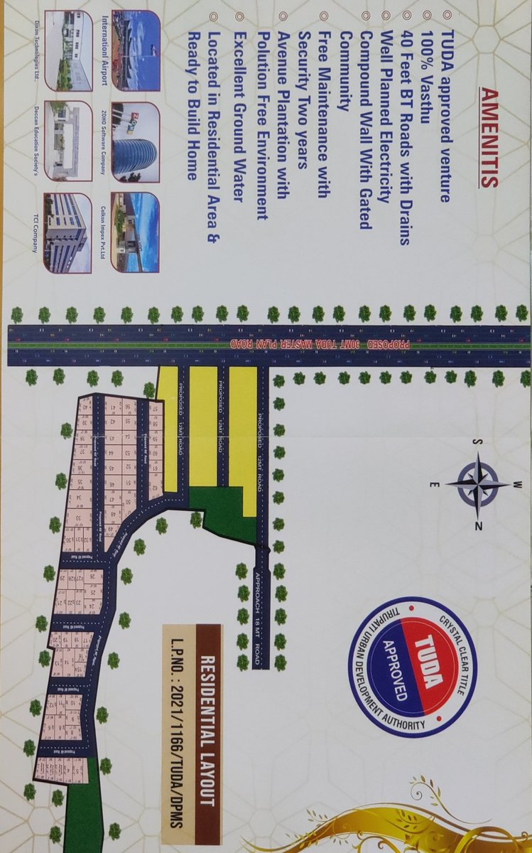realestatetpt's tweet photo. TUDA APPROVED OPEN PLOTS @ TCL COMPANY.

NEAR INTERNATIONAL AIRPORT.TIRUPATI.

#realestate #realtorintirupati
#realestateagent  #aanandkumar  #Tirupati #tirupathi #haripriyagardens 
#tirupatibestproperties #srearealestatesprivatelimited 
#tirupatismartcity
#tirupati_smart_city https://t.co/TjwtUDpDSo