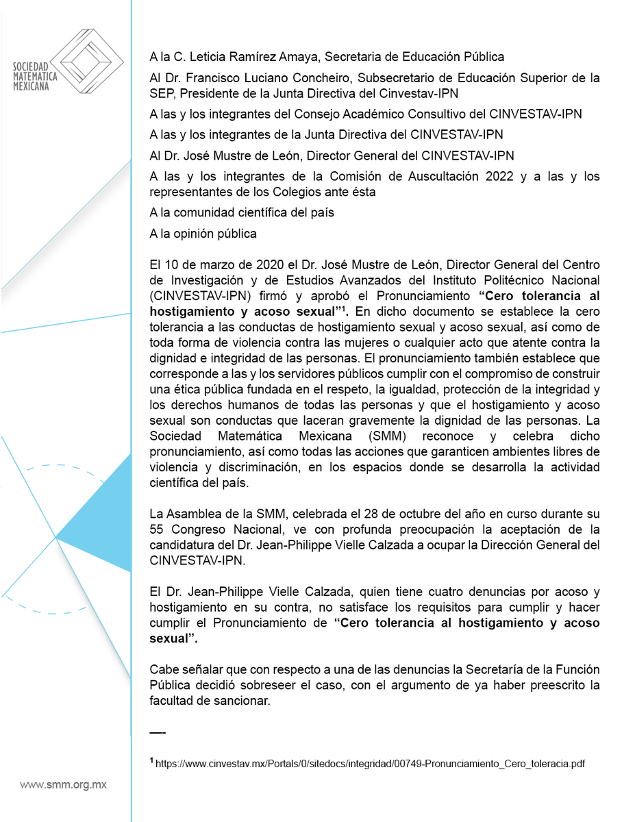 Soc. Matemática Mex. tweet media