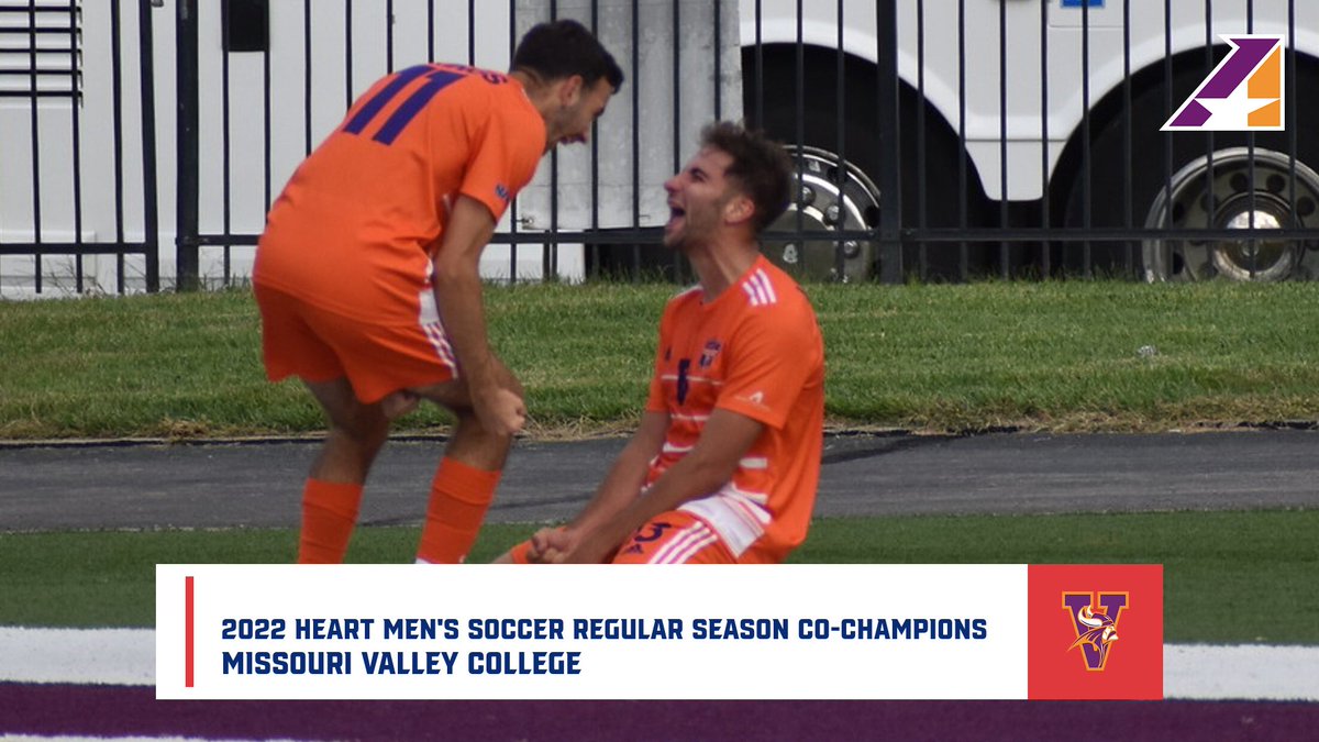 M⚽️, Congratulations to @MVCAthletics on capturing the No. 2 seed in the upcoming Heart Conference Tournament & earning the 2022 Heart Regular Season Co-Championship. MVC tied with @cmueagles for the regular season title! It's the Vikings' first Heart title since 2017!