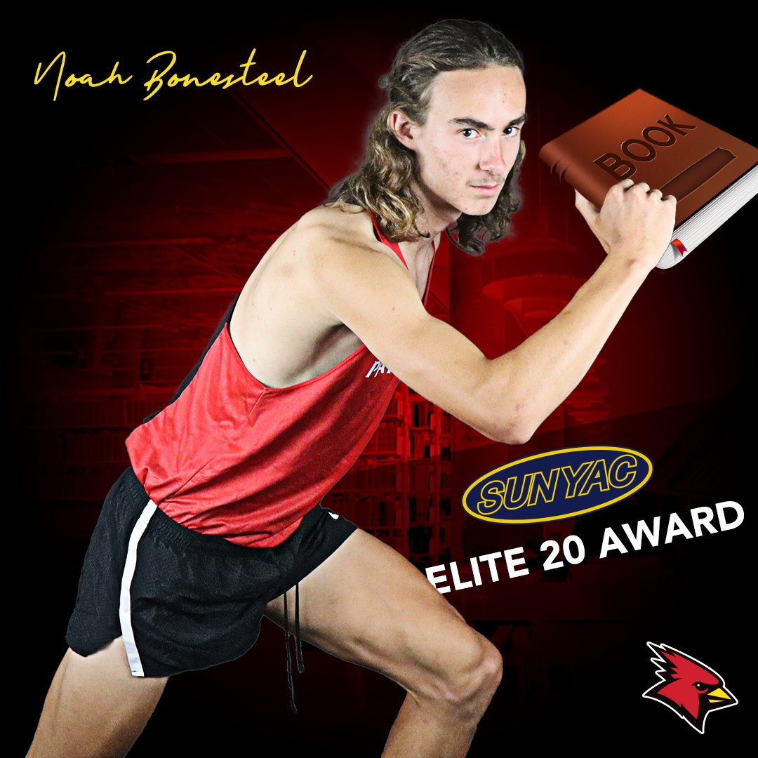 MXC | Congrats to Noah Bonesteel of @Cardinals_XCTF for earning the SUNYAC Elite 20 Award at today's SUNYAC Championships for having the highest GPA among male competitors at the meet (tied with Cortland's Adam Schreiber)! #CardinalStrong #CardinalCountry