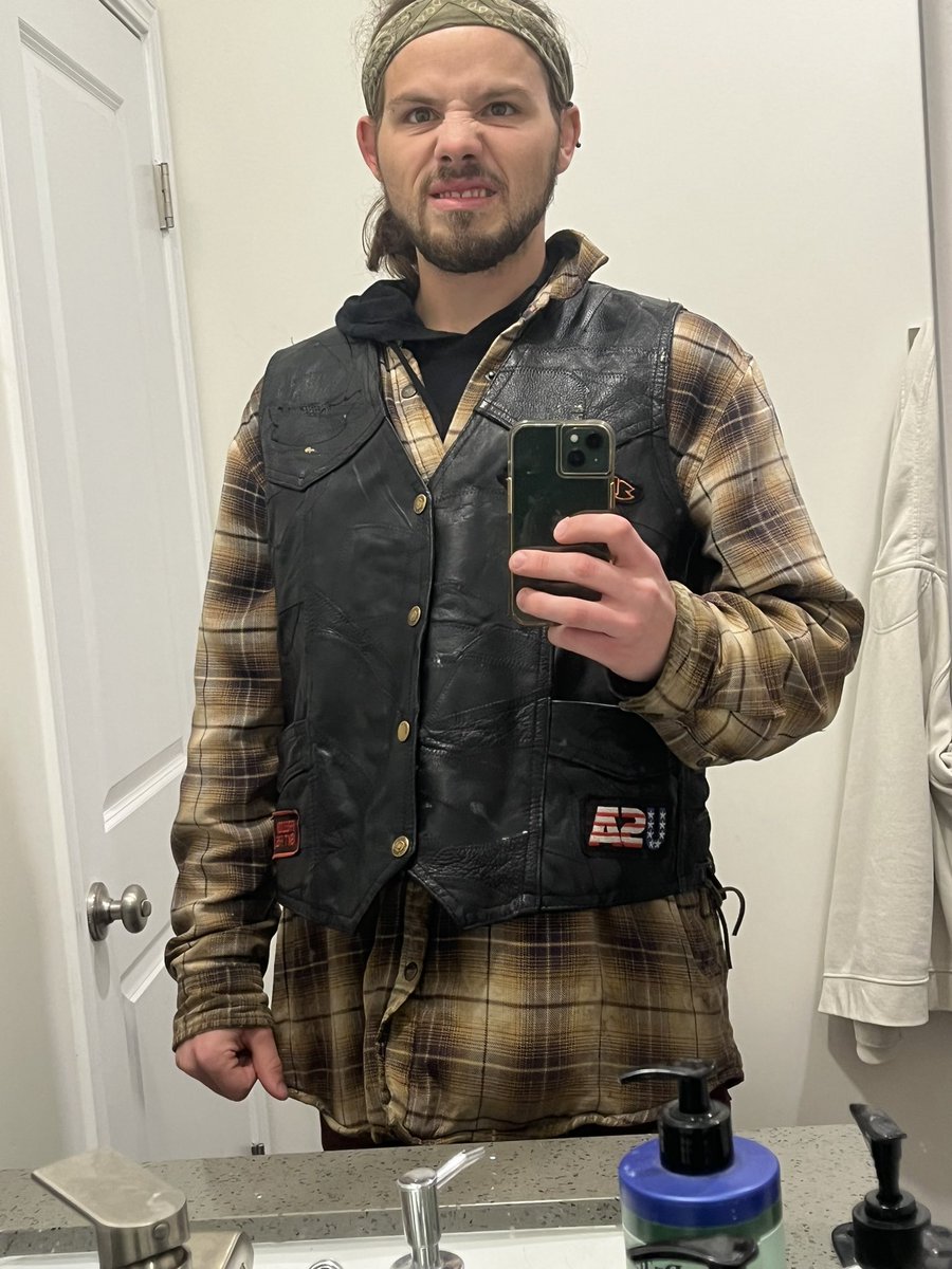 Trashy biker man/ low effort costume for partys always works!