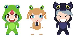 Mu_Cephei's tweet photo. Mascots for the anime group im with. original design by @ziforyu, the awesome.
 #pixelart #Pixels https://t.co/WuPjQ4rIqA