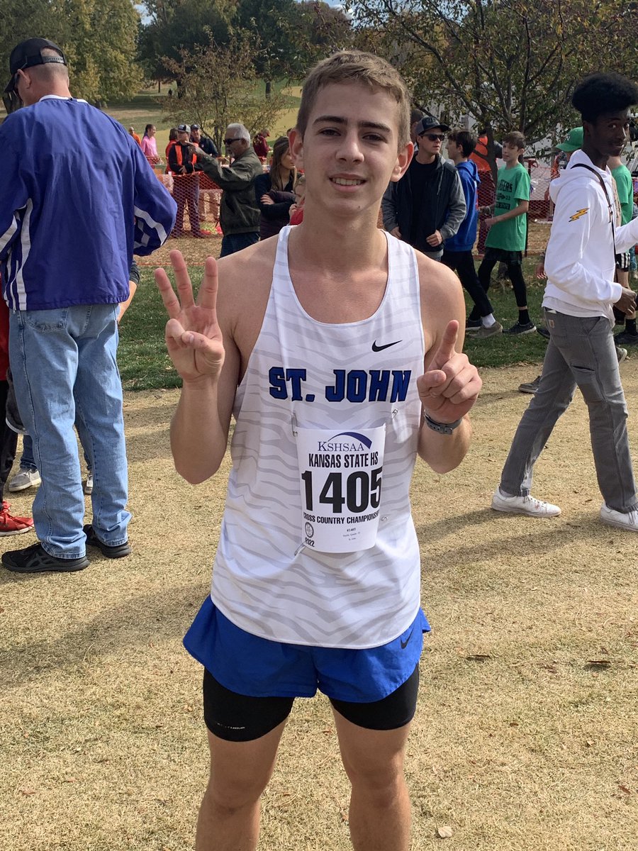 Quade Smith finished 13th at state cross country (unofficial). #sjtigerpride
