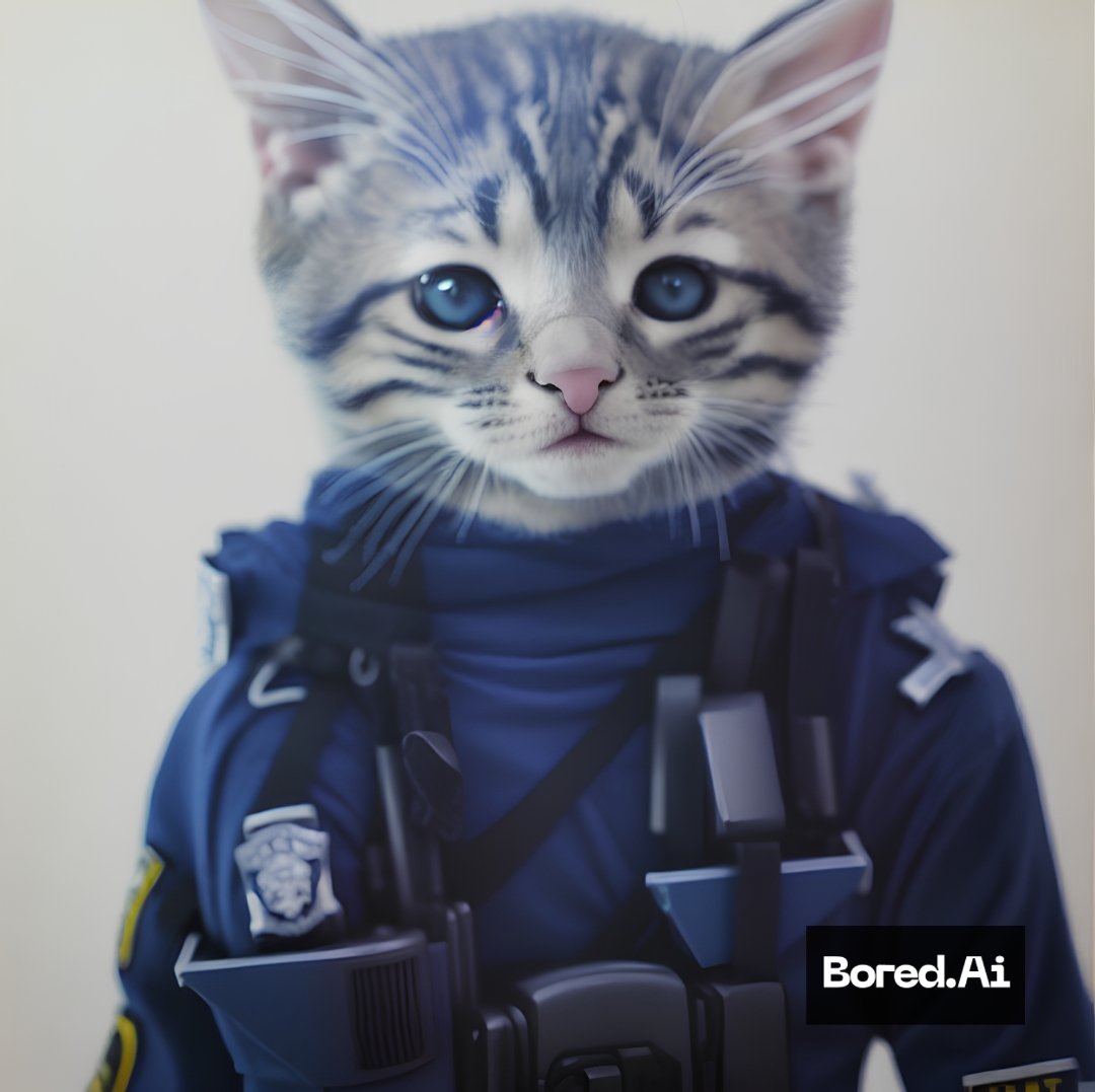 mrpoizonous's tweet photo. Cat police...#catpolice #felines #cats #kittencops #digitalart #digitalpainting #text2art #boredai #mrpoizonous #aiart #ai #conceptart #scifiart #animalart #painting https://t.co/R0FUBbPjxG