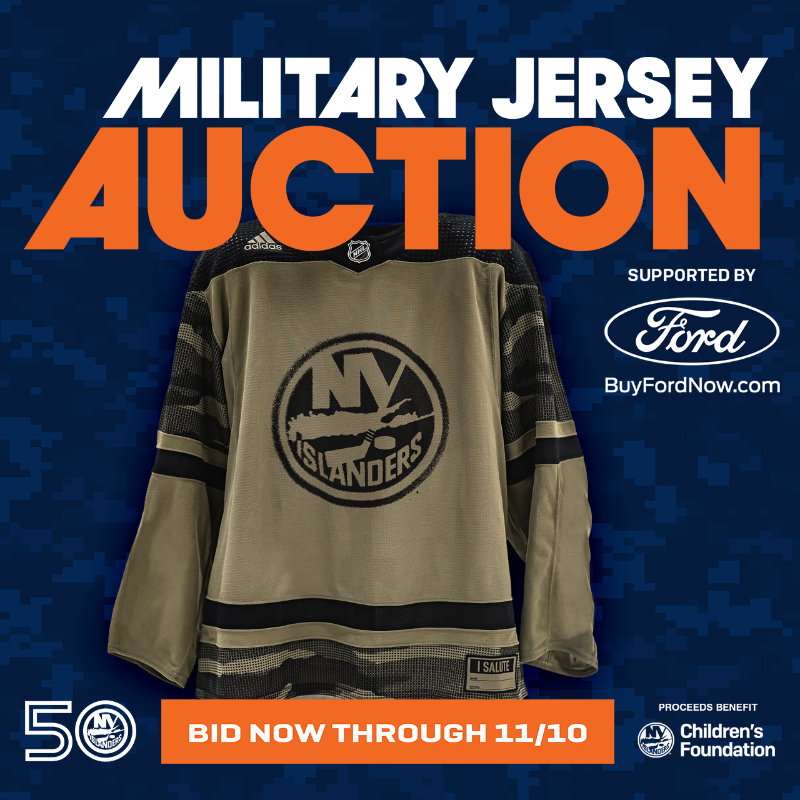 NYIslanders's tweet photo. Score your favorite player's Military Jersey!
Jerseys are warm-up worn & autographed by corresponding player with proceeds benefitting the #Isled Children's Foundation.