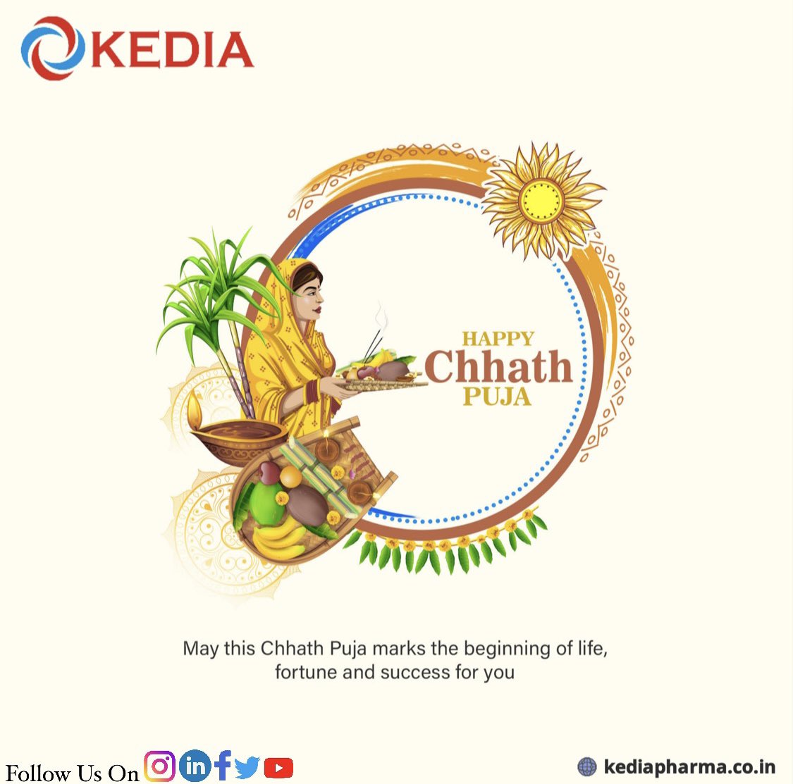 RaghavKedia19's tweet photo. May the positivity of #ChhathPuja spread in your life and fill it with success and glory. Happy #chhathpooja to you!
#YourHealthComesFirst https://t.co/CAuVDgMvGS