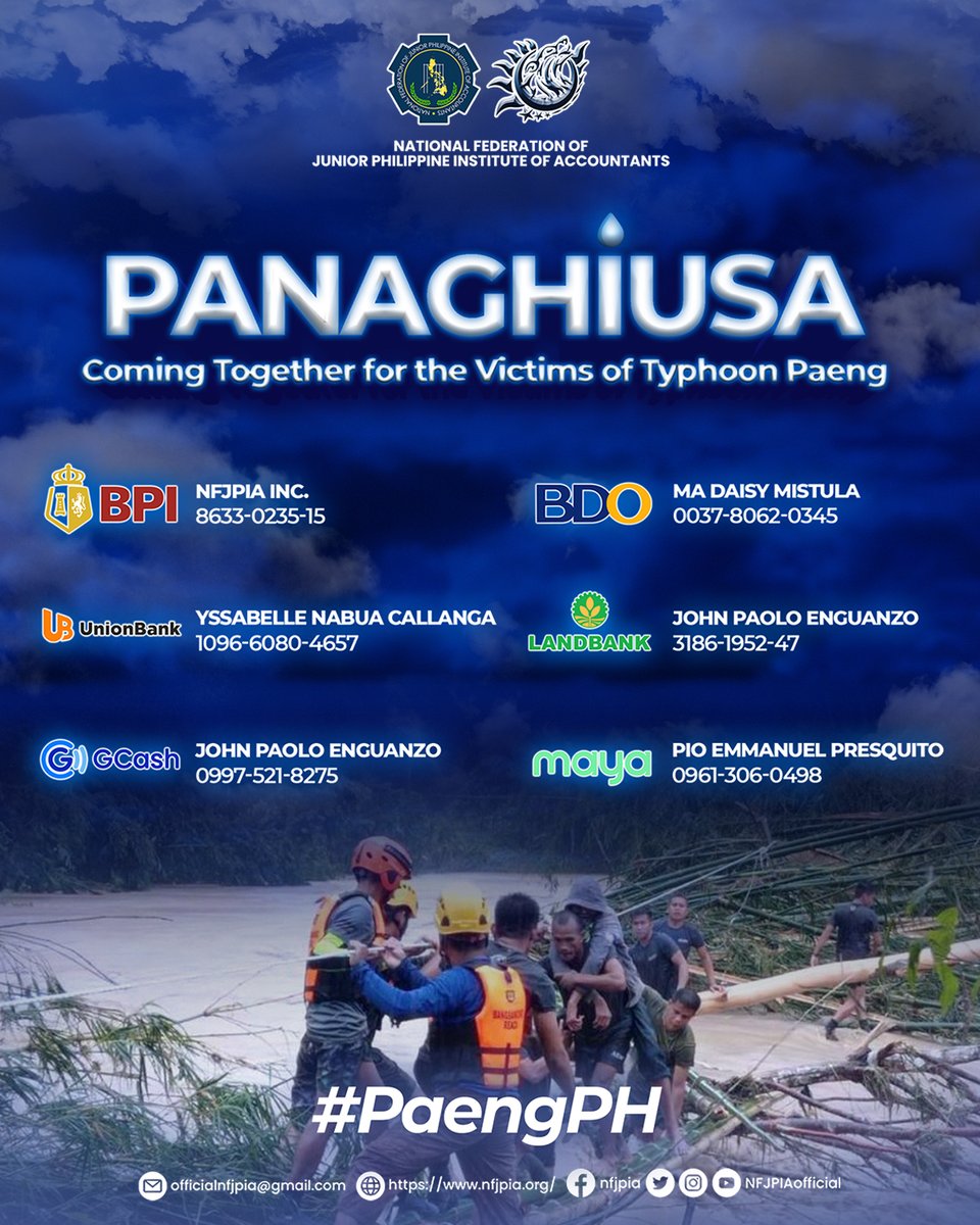NFJPIAofficial's tweet photo. The wrath of Severe Tropical Storm Paeng is continuously affecting the lives of our fellow Filipinos.

For donations transparency &amp; documentation, kindly fill in the form: https://t.co/1urZSHW1gb

For partnership &amp; sponsorships, kindly send an email at: officialnfjpia@gmail.com https://t.co/DDyJF2mP5I