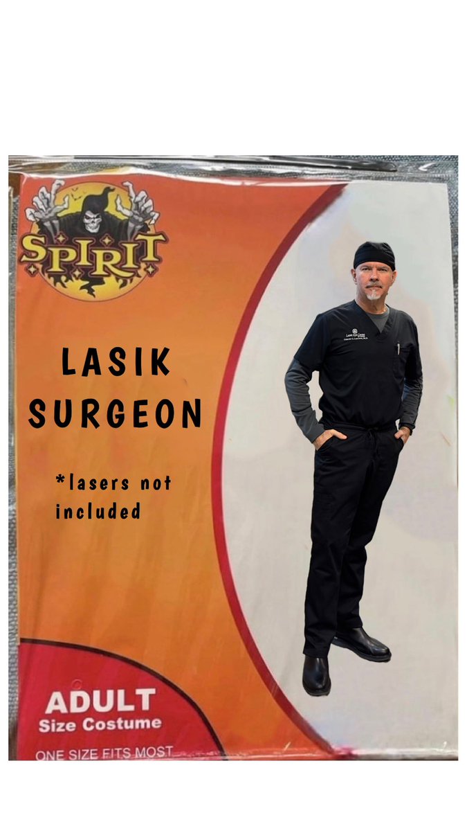 DrLASIK305's tweet photo. Now anyone can be a doctor for Halloween! 🤣But there’s only one DrLASIK305!!! #DRLASIK305 #lasik #nopain #quick #laservisioncorrection #SpiritHallowMeme https://t.co/s7b2bvZPWr