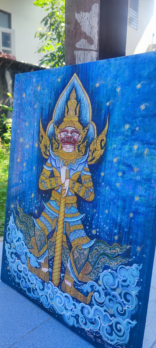 ARTtoU1991's tweet photo. ท้าวเวสสุวรรณ ชั้นมนุษย์ (4/4)
 size 60x80 cm /acrylic on canvas
#art#artist #drawings #piant #monster #thaiart  #workformoney #ท้าวเวสสุวรรณ https://t.co/SOtgzgBmNy