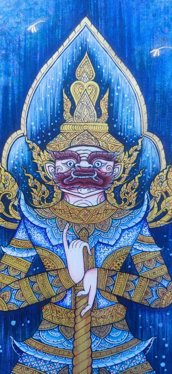 ARTtoU1991's tweet photo. ท้าวเวสสุวรรณ ชั้นมนุษย์ (4/4)
 size 60x80 cm /acrylic on canvas
#art#artist #drawings #piant #monster #thaiart  #workformoney #ท้าวเวสสุวรรณ https://t.co/SOtgzgBmNy