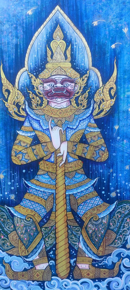 ARTtoU1991's tweet photo. ท้าวเวสสุวรรณ ชั้นมนุษย์ (4/4)
 size 60x80 cm /acrylic on canvas
#art#artist #drawings #piant #monster #thaiart  #workformoney #ท้าวเวสสุวรรณ https://t.co/SOtgzgBmNy