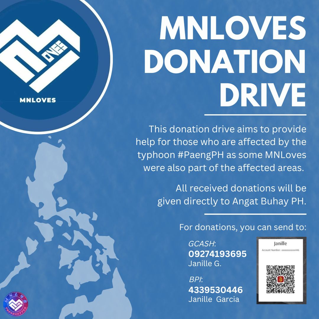 mnl48trends's tweet photo. CALL FOR DONATIONS

Greetings, MNLoves! we are hereby opening a donation drive to raise monetary donations for the families affected by #PaengPH. 

All cash donations collected will be directed to @angatbuhay_ph's #AngatBayanihan Donation Drive. https://t.co/ALrIGW8np8