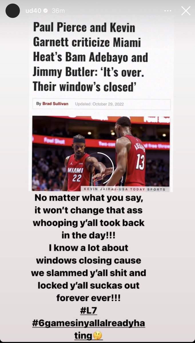 TheDunkCentral's tweet photo. Udonis Haslem has some words for Kevin Garnett and Paul Pierce 👀 https://t.co/lFrBV0MKMp