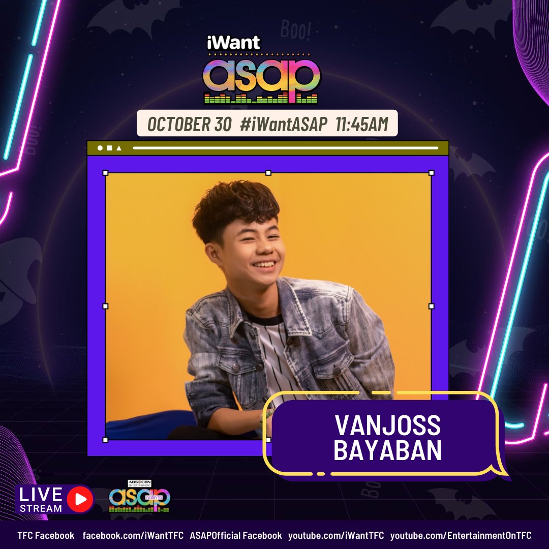 Vanjoss_01's tweet photo. Hello mga ka-Vanj! 
Abangan niyo po ako ngayon, LIVE sa @iwantasapofc.
 
Use our hashtags when posting online.
#iWantASAPwithVanjoss
#ASAPthrillsAndTreats https://t.co/0Ms3TZoYgN