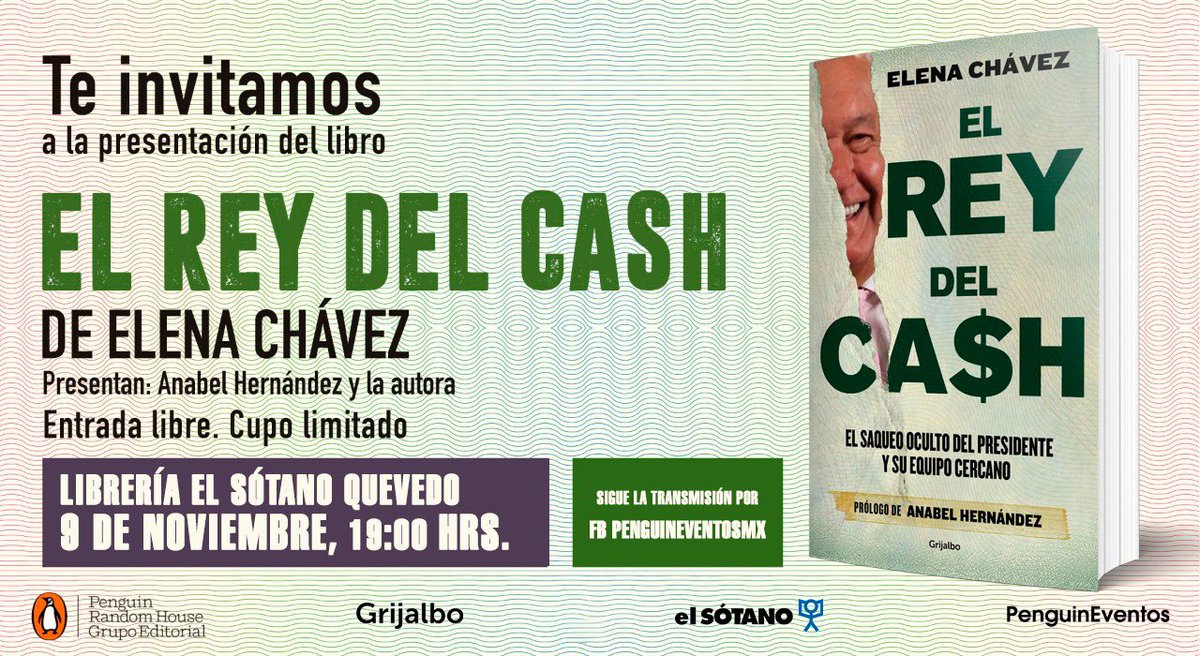 luzelenachavez8's tweet photo. Qué dijeron, ya se salvó el Rey? Pues no, la presentación del libro se hará en la casa matriz de librería El Sótano de MAQ; las y los espero mismo día y hora @econokafka @SocCivilMx @panchogarfias @macciudadano @acostanaranjo @diaz_manuel @MariettoPonce @hdemauleon @LaloUrbanoM https://t.co/vr0CJdpNW8