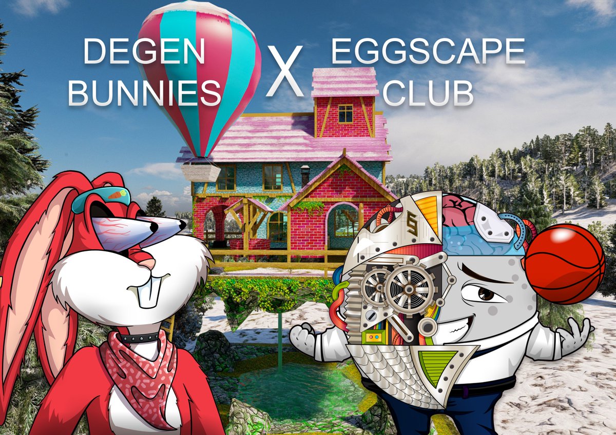 eggscapeclub's tweet photo. Official Collab #NFTGiveaway ! 

Win high quality easter theme house model WL recognized by @Pavia_io and giveaway one eggseract (Floor price 70ADA)

5x easter house whitelist
1 x Eggseract Nft

1️⃣ Follow @eggscapeclub &amp; @DegenBunniesNFT
2️⃣ Tag 3 #CNFT friends
3️⃣ Like, RT

48h https://t.co/uenepxePph