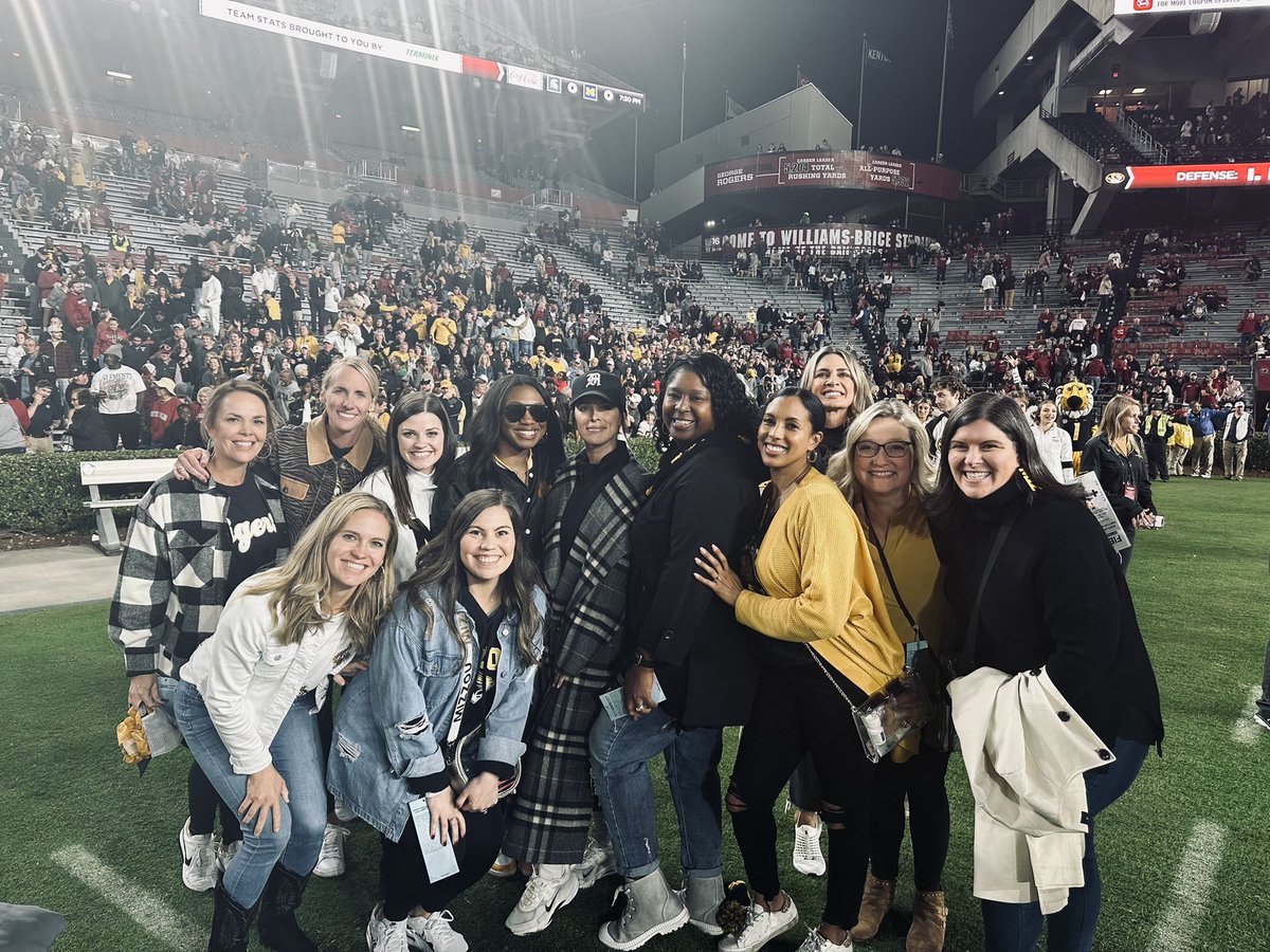 LinzDrinkwitz's tweet photo. Wives trip! Our coaches brought their good luck charms to the game this weekend 💛 https://t.co/dTej79Lb0r