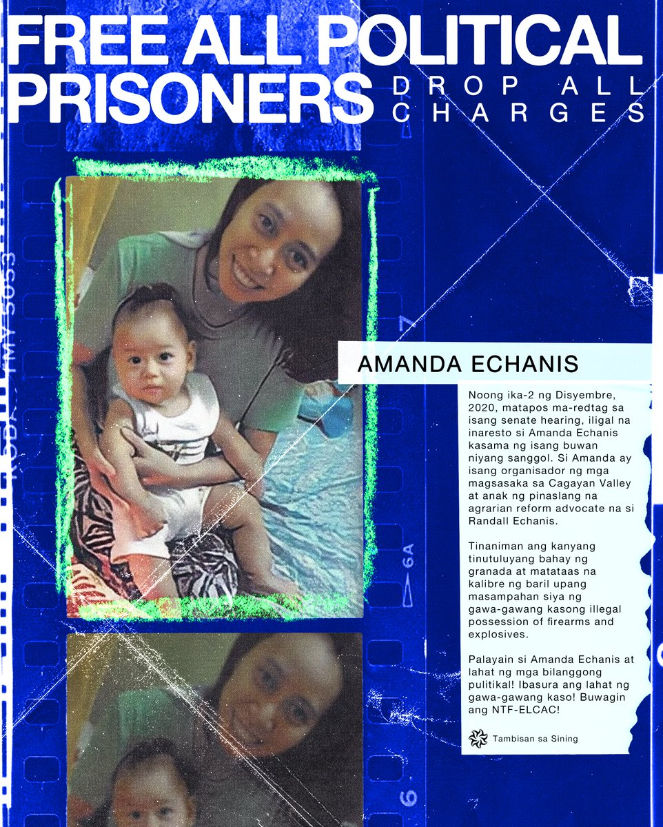 Noong Disyembre 2, 2020, matapos ma-redtag sa isang senate hearing, iligal na inaresto si Amanda Echanis kasama ng isang buwan niyang sanggol. Si Amanda ay isang organisador ng mga magsasaka sa Cagayan Valley at anak ng pinaslang na agrarian reform advocate na si Randall Echanis.